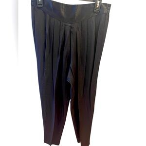 Elegant Vintage Black Dressy Tuxedo-Like Pleated Pants by M.J.Carroll Size=Large
